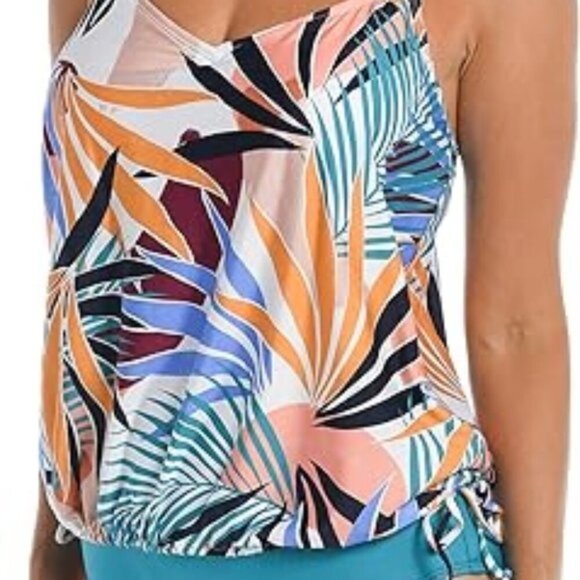 24th & Ocean Swim Top Tankini with Floating Underwire, Size XXL, D / DD Cup Size - Picture 11 of 12